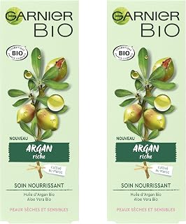 Garnier Bio - Soin Nourrissant - Argan Riche - Peaux Sèches et Sensibles - Lot de 2 x 50 ml - Image 1