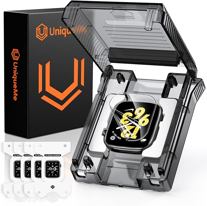 UniqueMe For Apple Watch Series 11/10 42 mm Screen Protector – 4 Pieces HD Screen Protector in Polyurethane, Full Coverage, Bubble-Free, Self-Healing – Protective Film for iWatch 42 mm - Image 1