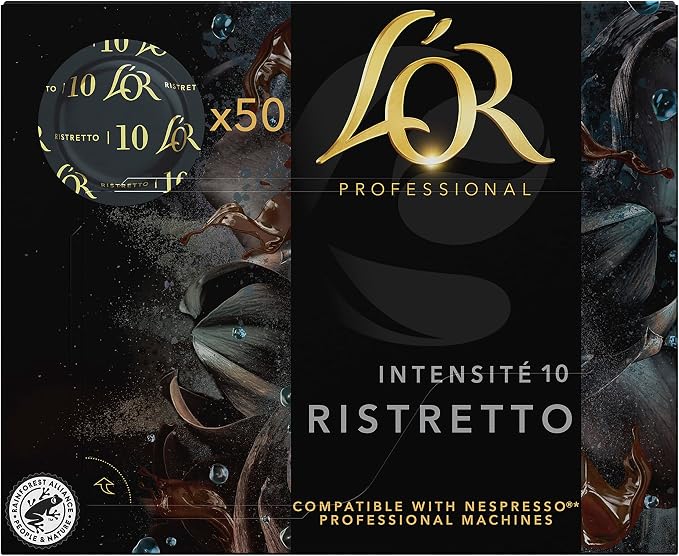 L'OR Professional, 50 Ristretto Coffee Capsules, Intensity 10, 100% Arabica Beans, Compatible Nespresso Professional - Image 1