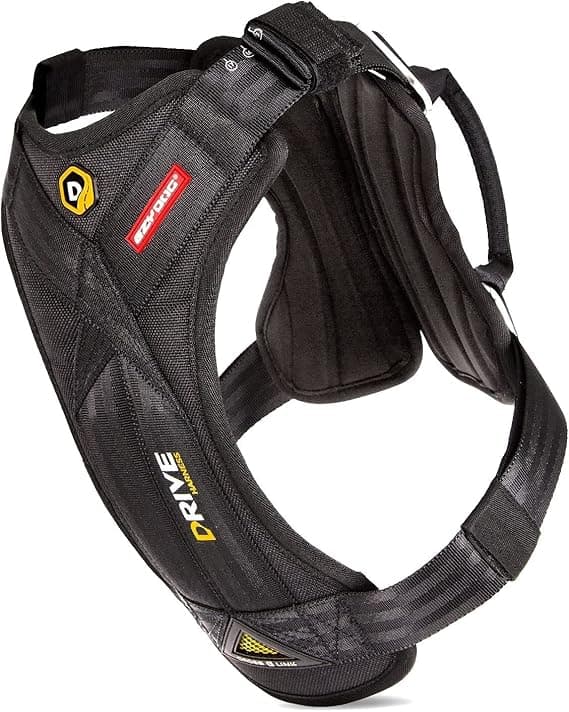 EzyDog Drive Dog Safety Harness - Crash Tested Car Harness with Belt Clip Adjustable (L, Black)