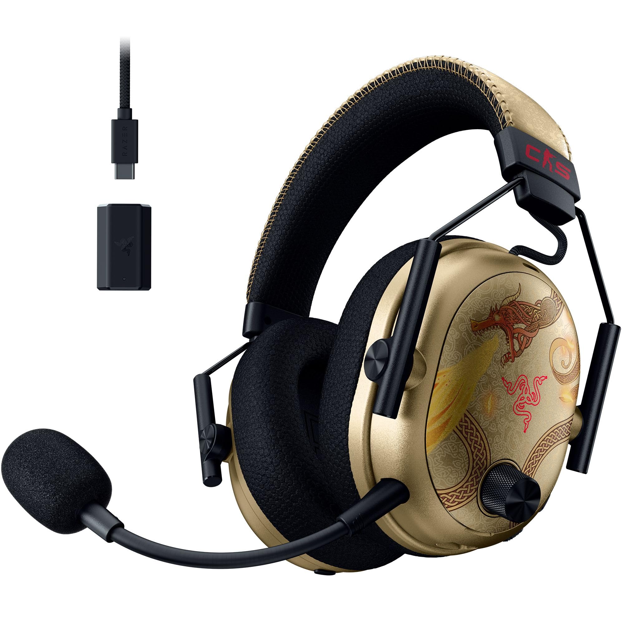 Razer BlackShark V3 Pro CS2 - Wireless Headset for esports with Noise Reduction - 50mm Audio Speakers - Detachable Microphone - HyperSpeed 2.4GHz & Bluetooth - PC/Mac | Dragon Lore - Image 1