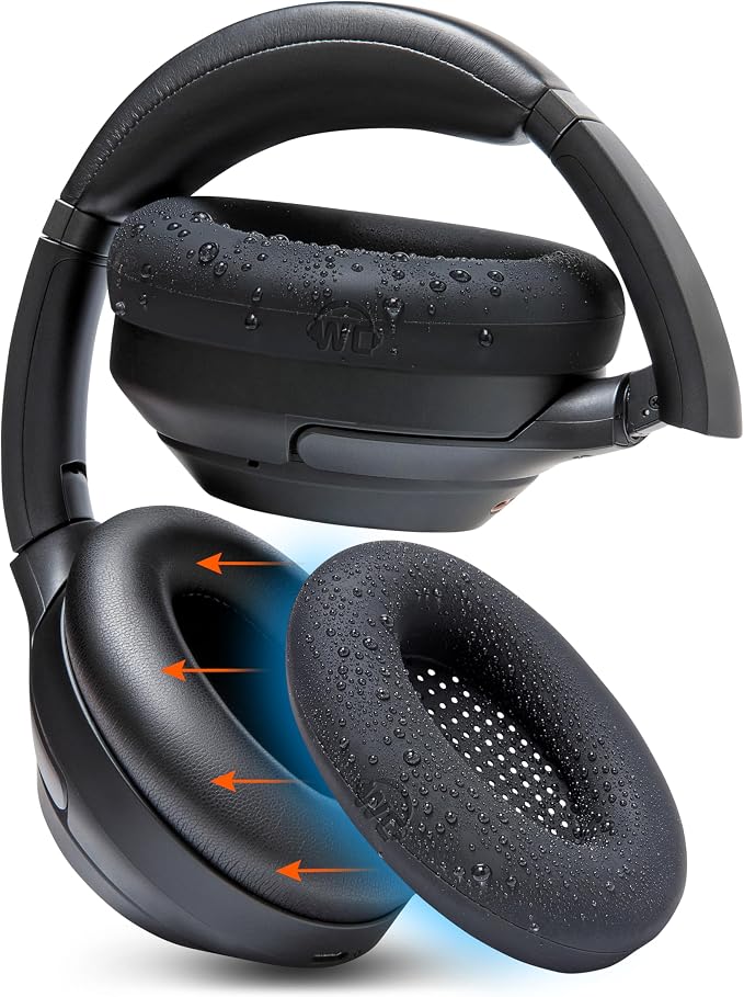 WC SweatZ XM3 - Patented Protective Covers for Sony WH1000XM3 by WC | Silicone Earmuffs for Sony WH-1000XM3 Headphones | Black - Image 1