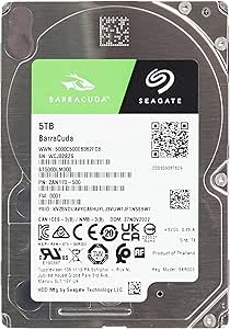 Seagate BarraCuda 5TB HDD Internal Hard Drive - 2.5" SATA 6Gbps 5400RPM 128MB Cache for Laptop (ST5000LM000) - Image 1