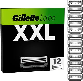Gillette Labs Lot De 12 Recharges De Rasoir Pour Hommes, AUTHENTIQUES, A 5 Lames Ultra-Affutées, Barre Exfoliante Pour Un Rasage Doux Et Efficace, Compatibles Avec Les Manches GilletteLabs - Image 1