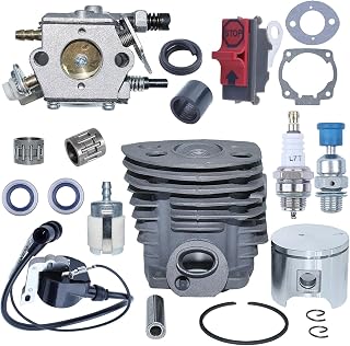 46 mm Piston de Cylindre pour Husqvarna 55 50 51 Tronçonneuse avec Roulement de Manivelle Joint de Carburateur Remplacer 503609171 - Image 1