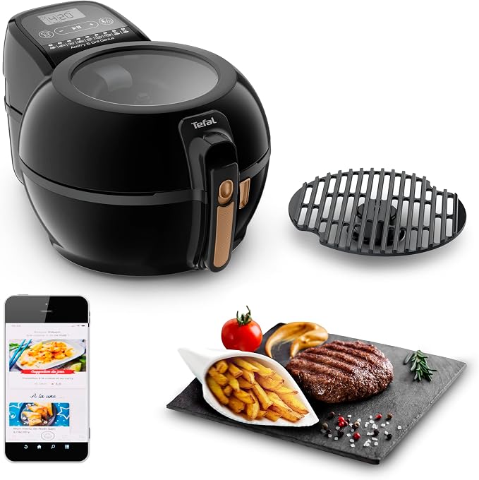 Tefal Actifry & Grill Genius Fryer without Oil, Grill Function, 9 Automatic Menus, Grill Included, Digital Recipe Book, Made in France, Air Fryer FZ775810 - Image 1
