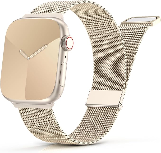 Metal Bracelet Compatible with Apple Watch Bands 40mm 41mm 38mm 42mm 44mm 45mm 46mm 49mm Magnetic Metal Strap for iWatch Serie11 10 9 8 7 6 5 4 3 2 1 SE Ultra 3 2/1, For Women and Men - Image 1