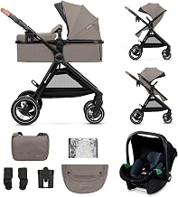 Kinderkraft ESME 3 in 1 Stroller with Mink PRO I-Size Baby Carrier Travel System Baby Stroller Foldable Stroller for Newborn Up to 4 Years (Beige) - Image 1