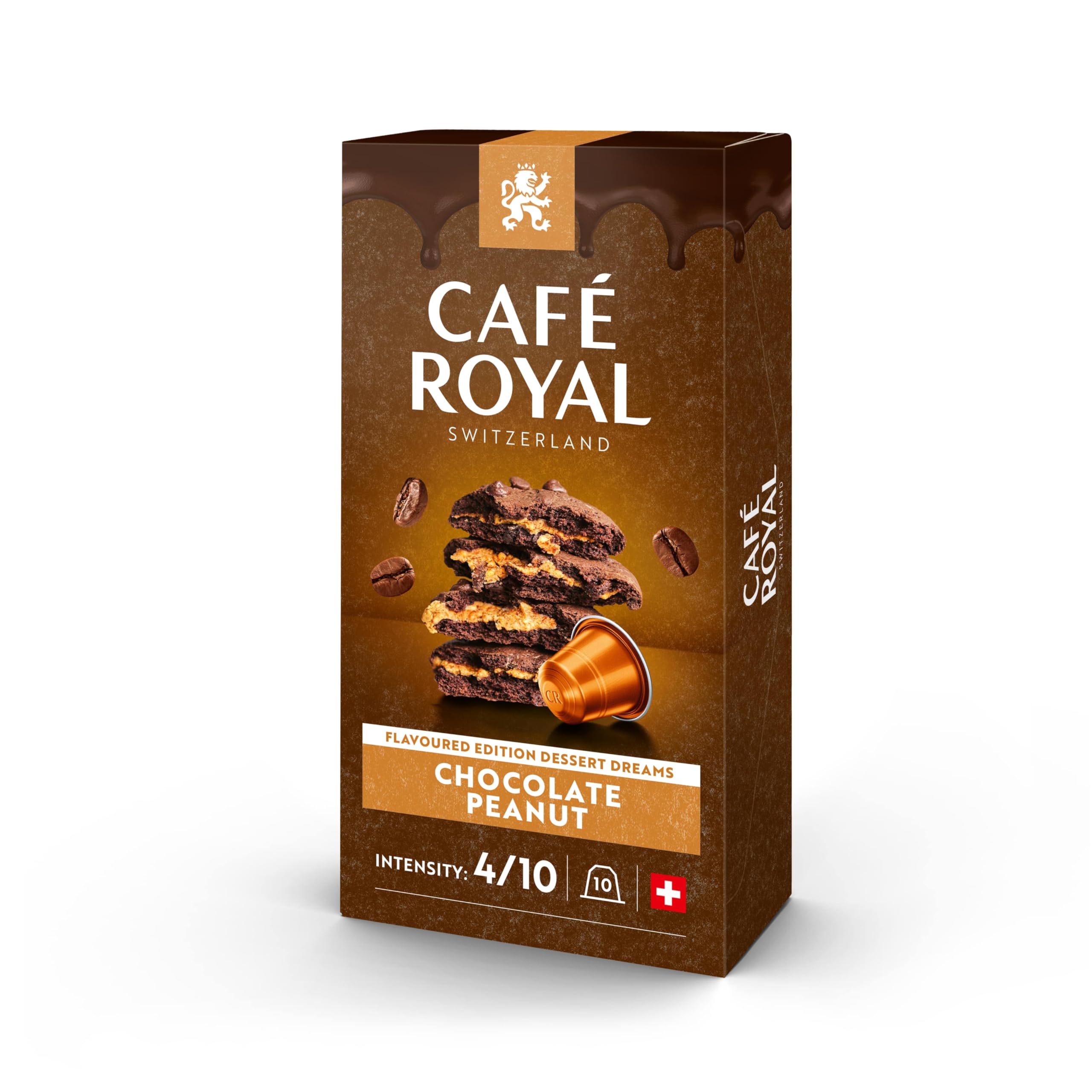Café Royal Chocolate Peanut Limited Edition Nespresso Compatible Coffee Capsules, Chocolate & Peanut 4/10 Intensity, 100 Capsules - Image 1