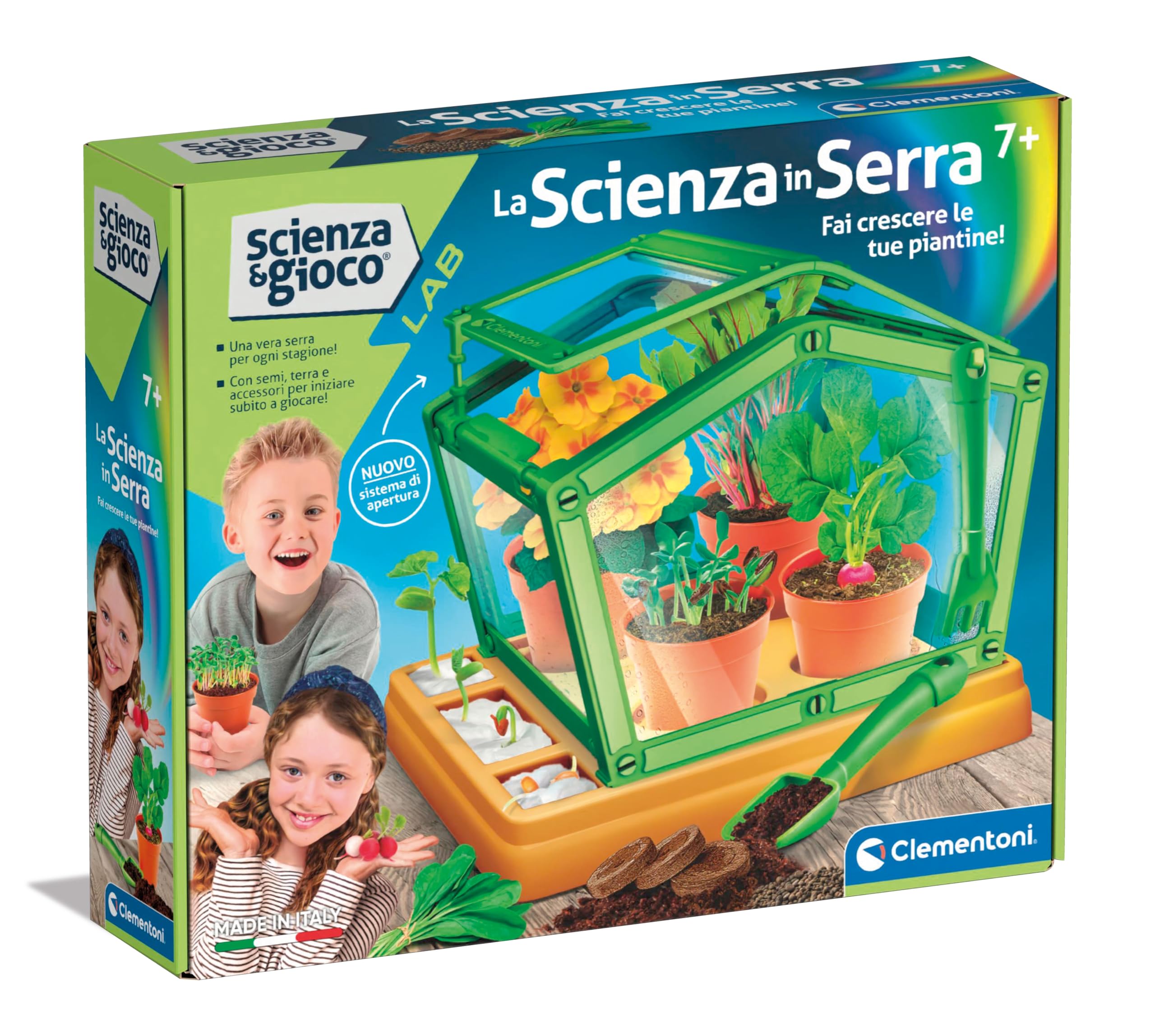 Clementoni - 19365 - Science And Game Lab - Science in Greenhouse - Botanical Garden, Children's Greenhouse, Grow Plant Kit, Scientific Laboratory 7 Years, Science Experiments, in Italian, Made in - Image 1