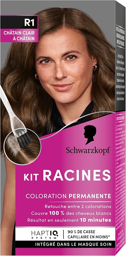 Schwarzkopf Root Kit - Permanent Hair Colour Enriched with Nourishing Oil - White Hair Coverage - Touch-Up Between 2 Colours - Light Brown to Chestnut Brown R1 - Image 1