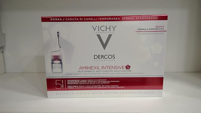 Vichy DERCOS Aminexil Intensive 5 Anti-Loss Treatment for Women 21 Ampoules - Image 1