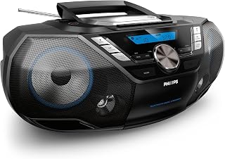 Philips AZB798T/12 CD Sound Machine, Lecteur CD et Cassettes Portable, Dab et FM, Bluetooth, CD, MP3-CD, USB Host, Dynamic Bass, Bass Reflex, télécommande, minuteur de Mise en Veille – Noir - Image 1