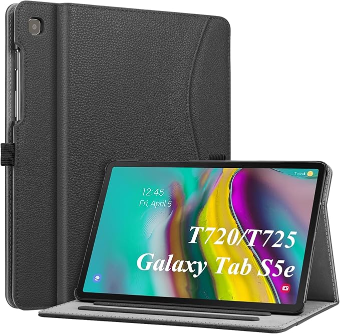 FINTIE Case for Samsung Galaxy Tab S5e 10.5 Inch 2019 – Multi-Angle Protective Case Cover with Document Pocket, Auto Sleep/Wake Function, Black - Image 1