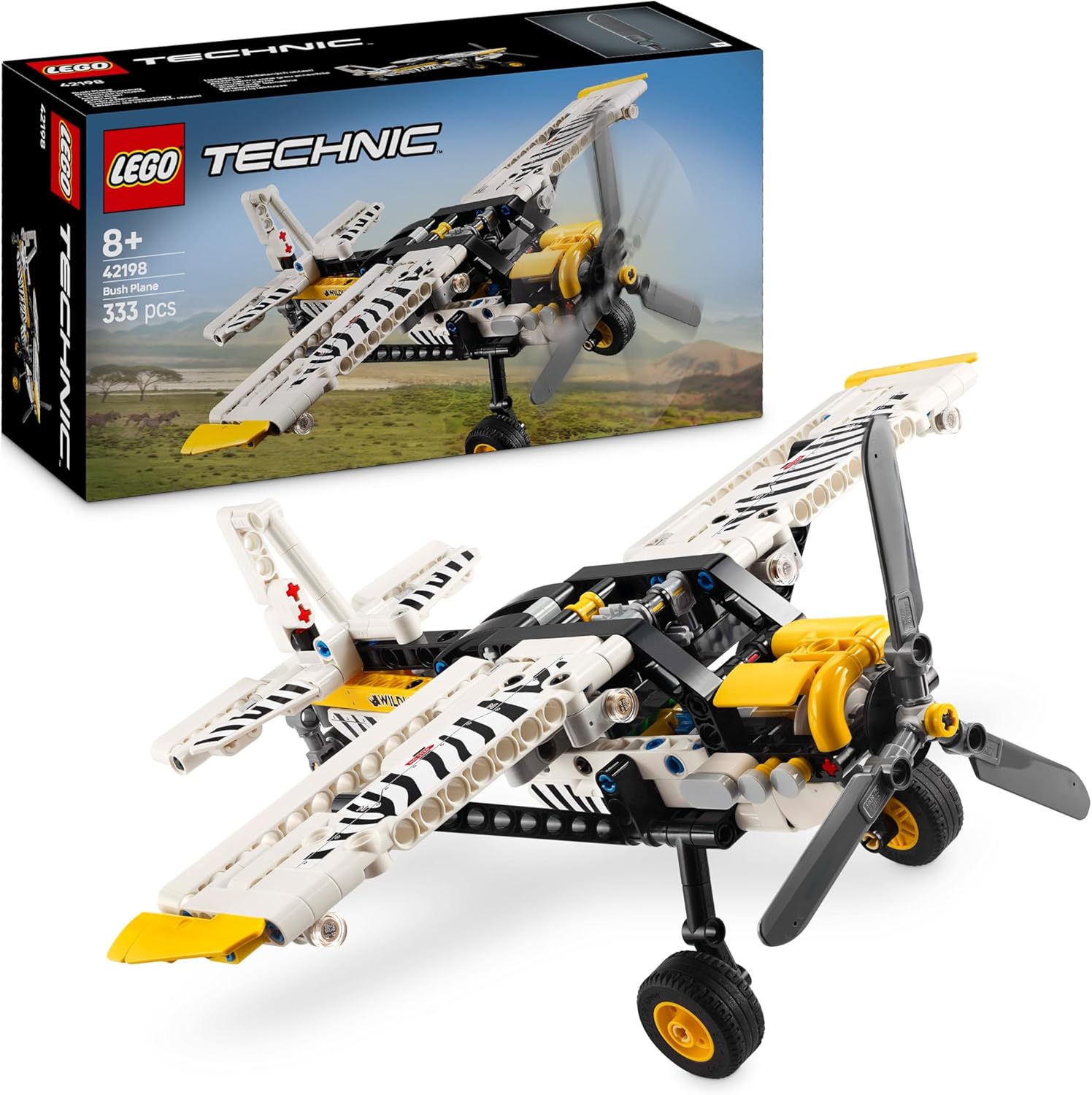LEGO Technic L'Avion de Brousse Construction Game for Boys and Girls from 8 Years Old Model with 4-Cylinder Engine with Pistons and Propeller – Gift Idea for Children with Mechanical Enthusiasts 42198 - Image 1