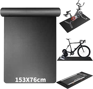 Treadmill Mat 6mm Thick Heavy Duty Non-Slip Exercise Bike Mat Compatible with Peloton Bike, Rowing Machine & Home Gym Equipment, Floor Protector for Hardwood & Carpet - Image 1