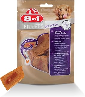 8in1 Fillet Pro Active Friandises pour chiens adultes et seniors de grandes races – Renforce la mobilité – Au poulet – 80g - Image 1