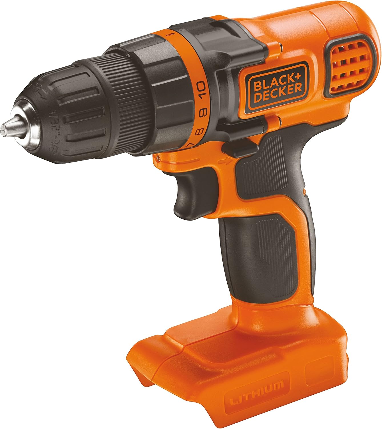 BLACK+DECKER 18V Cordless Drill Driver 28Nm Torque, 10 Torque Settings, Compact Design, No Battery or Charger, BDCDD18N-XJ - Image 1