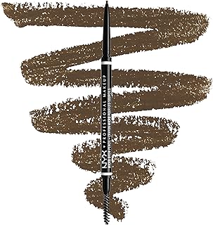 NYX Professional Makeup Crayon à Sourcils Micro Brow Pencil, Crayon Ultra-Fin Double-Embout avec Mine Rétractable et Goupillon, Teinte : Ash Brown (05) - Image 1