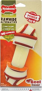 Alternative to Rawhide Chew Toy, No Mess Knotted Bone, Beef Flavour, for Large Dogs (up to 50 lbs), Powerful/Extreme Chew Dogs - Image 1