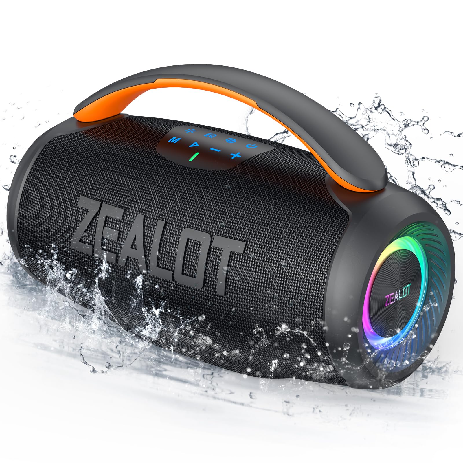 ZEALOT Portable Bluetooth Speaker with 50W Stereo Sound, 20 Hours Battery Life, IPX6, Wireless Stereo Pairing, Bluetooth 5.3 Speaker, AUX, TF Card, LED Light, for Outdoor, Party, Travel - Image 1