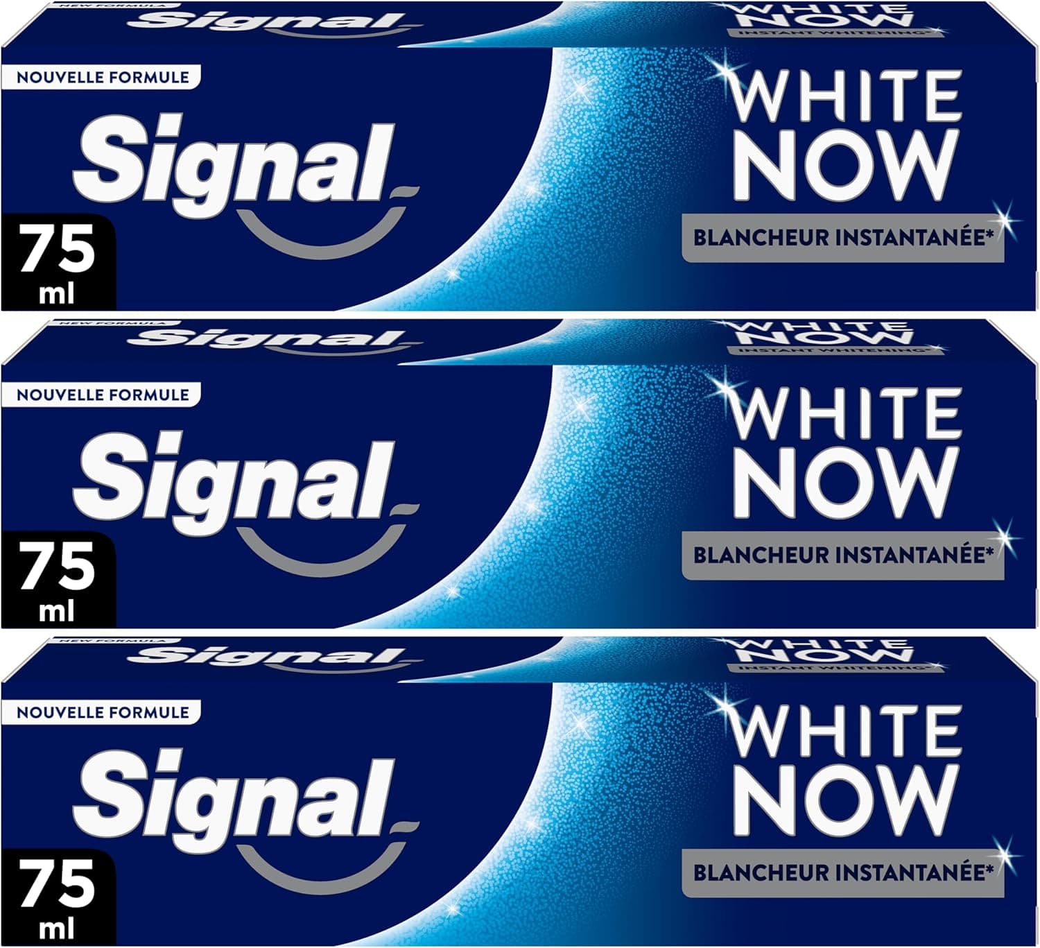 SIGNAL - Dentifrice White Now Original - Blancheur Instantanée - 96% d'ingrédients d'origine naturelle - (lot de 3x75ml)