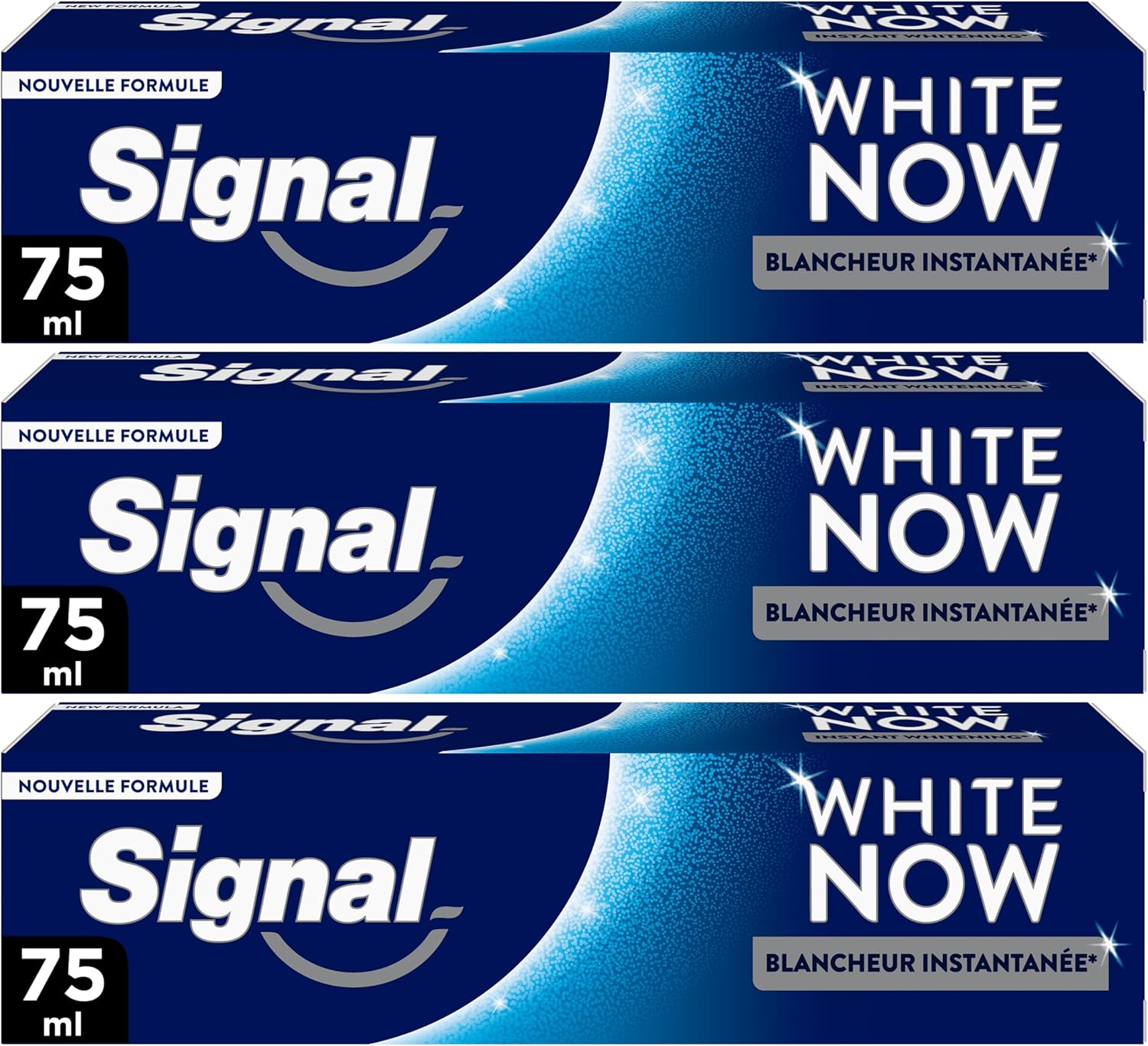 SIGNAL - Dentifrice White Now Original - Blancheur Instantanée - 96% d'ingrédients d'origine naturelle - (lot de 3x75ml) - Image 1