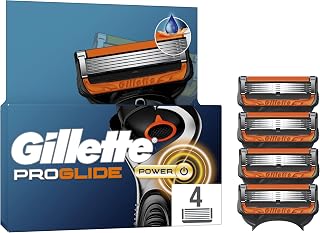 Gillette Lot De 4 Recharges De Rasoir Pour Hommes Proglide Power, AUTHENTIQUES, Cartouche A 5 Lames Ultra-Affutées, Nouvelle Lubrification, Bande Lubrifiante x2, Rasage Du Visage Flexible - Image 1