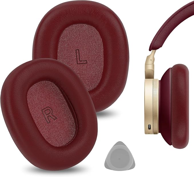 Geekria Elite Replacement Sheepskin Earpads for Bang & Olufsen Beoplay H95 Headphones - Red - Image 1