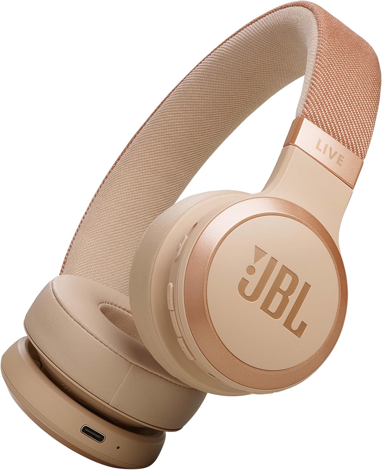 JBL Live 670NC On-Ear Headphones, Bluetooth 5.3, Multi-Source Connection, Adaptive Noise Reduction and Smart Ambient, Up to 65 Hours of Battery Life, Beige - Image 1