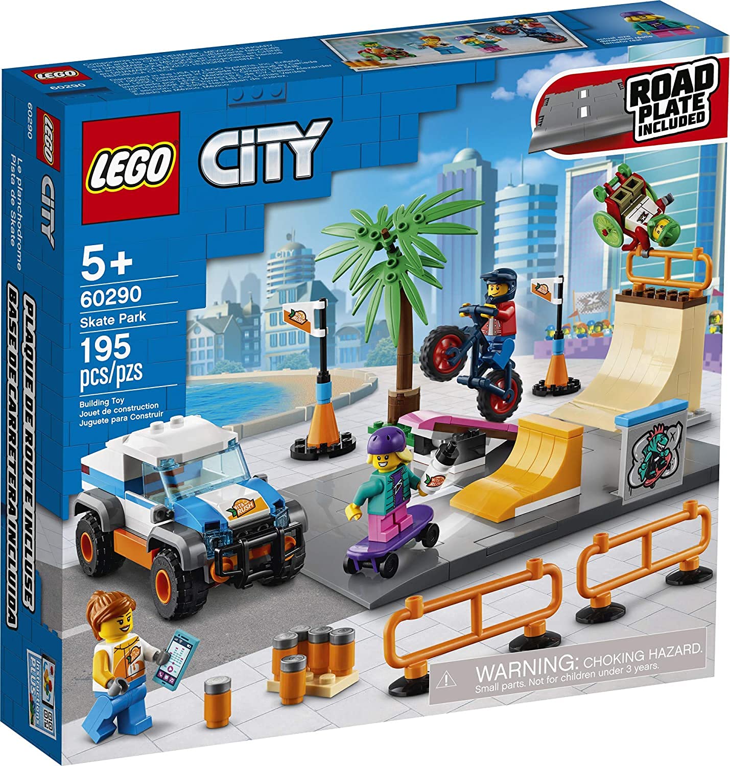 Bonbell LEGO City Skate Park 60290 Building Kit; Cool Building Toy for Kids, New 2021 (195 Pieces) - Image 1