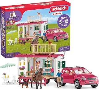 Horse Club | Caravan Adventure 72205 | Set with Caravan, SUV, 2 Figures, Horse & Dog | Toy Horses Accessory from 5 Years | 113 Pieces | Amazon Exclusive - Image 1