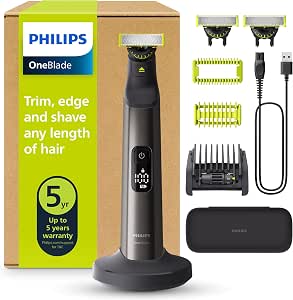 Philips OneBlade Pro 360 Authentic Face+Body - Electric Beard Trimmer, Shaver and Body Trimmer, 2 x 360 Blades, 1 Comb with 20 Cutting Heights, 1 Body Kit, 1 Charging Stand, QP6652/35 - Image 1