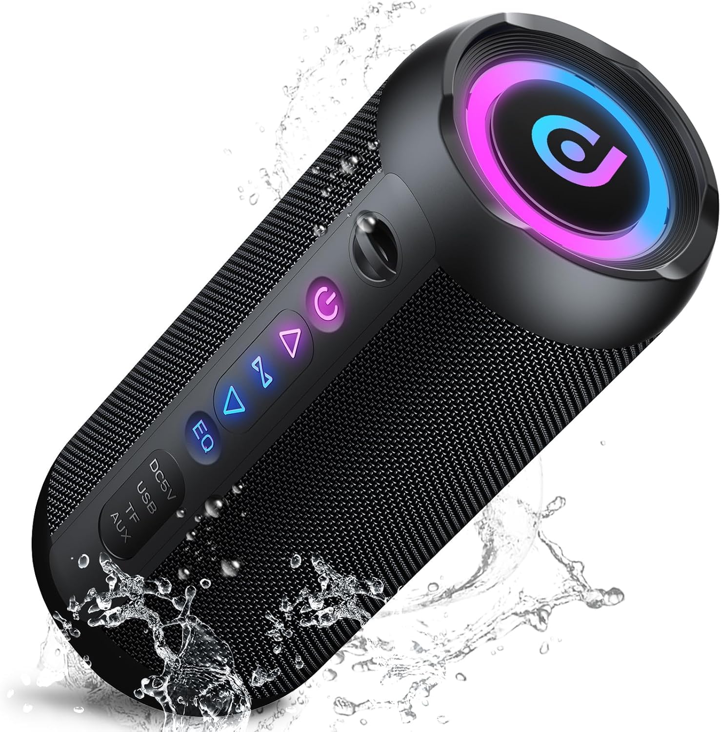 Portable Wireless Bluetooth 5.4 Speaker with Powerful Bass, 30 W Bluetooth Speaker, 30 Hours Battery Life, RGB Lights, Pairing TWS, IPX7, AUX, TF, for Outdoor/Party/Travel, Black - Image 1