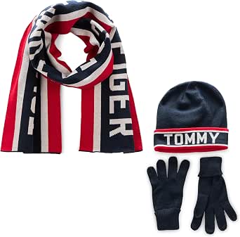 Tommy Hilfiger Varsity Th Stripe Men's Hat Glove and Scarf Set - Image 1