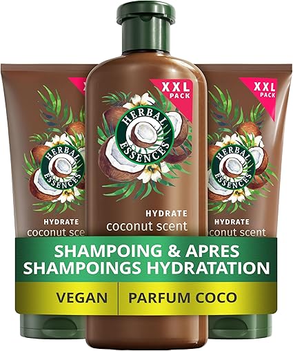 Herbal Essences Hydration Set Shampoo 680ml And Conditioner 2x350ml Coconut Scent, For Very Dry Hair. Helps Nourish and Smooth, For Soft Hair. Natural Origin Ingredients*, Vegan - Image 1