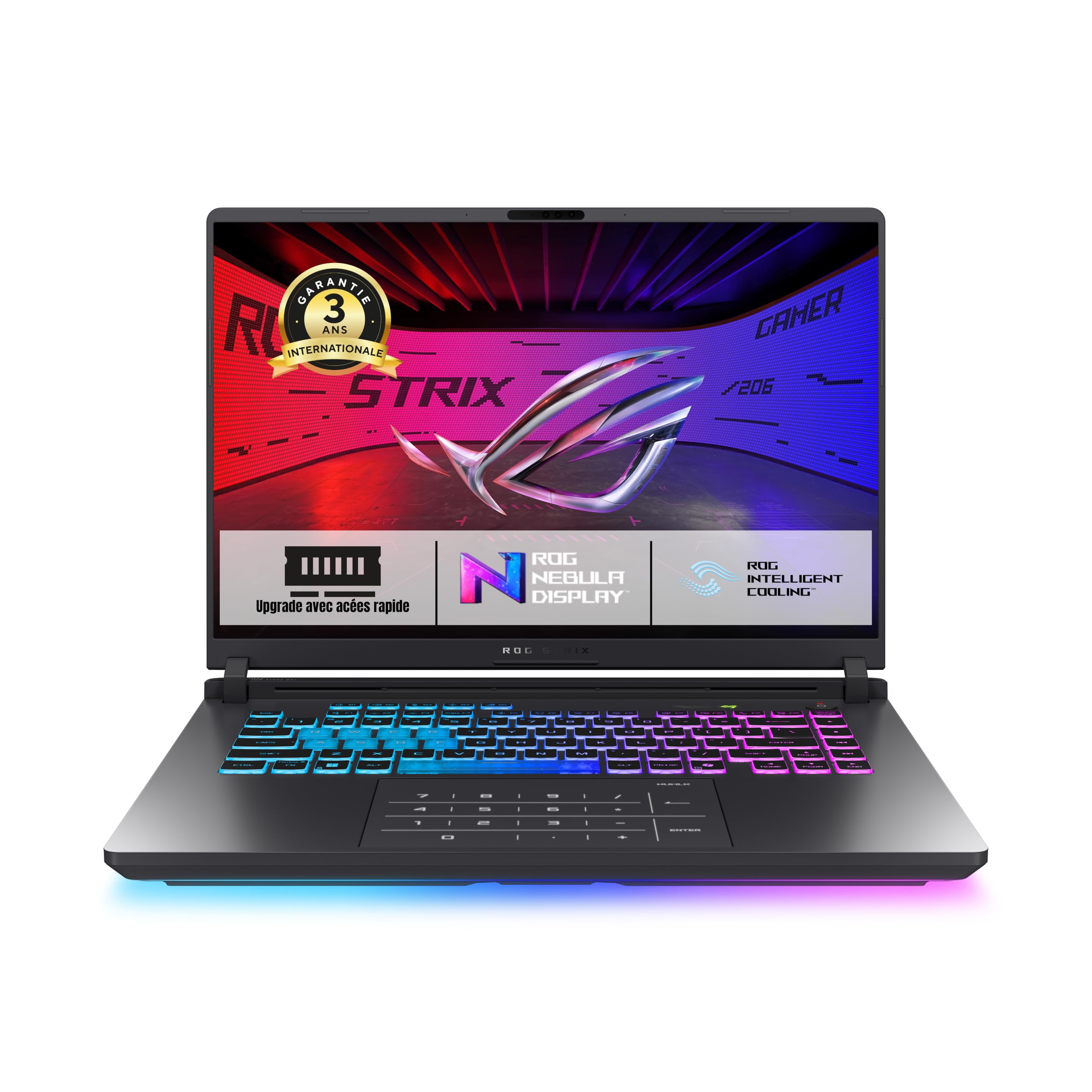 ASUS - ROG Strix G16 G615LW-RV190W 16-inch FHD Plus 165Hz Laptop, Intel Core Ultra 9 275HX, 32GB DDR5, 1TB SSD, NVIDIA GeForce RTX 5080 16GB, Windows 11 Home, AZERTY Keyboard - Image 1