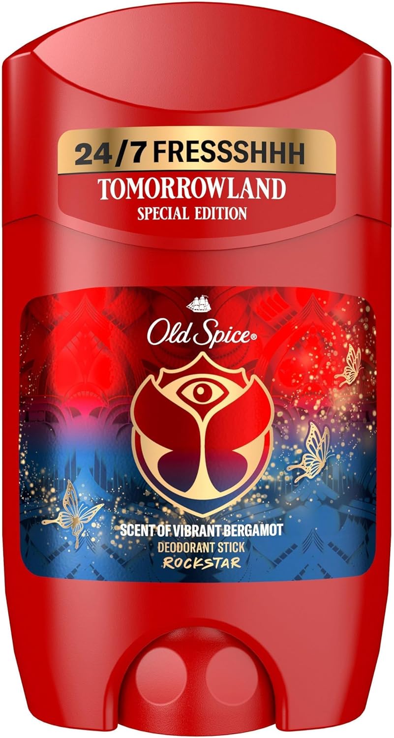 Old Spice Rock Déodorant en stick pour homme, 50 ml, fraîcheur 48 h, parfum longue durée, 0% sels d'aluminium, pas de taches sur le noir et le blanc, fabriqué à partir de 50% de plastique recyclé - Image 1