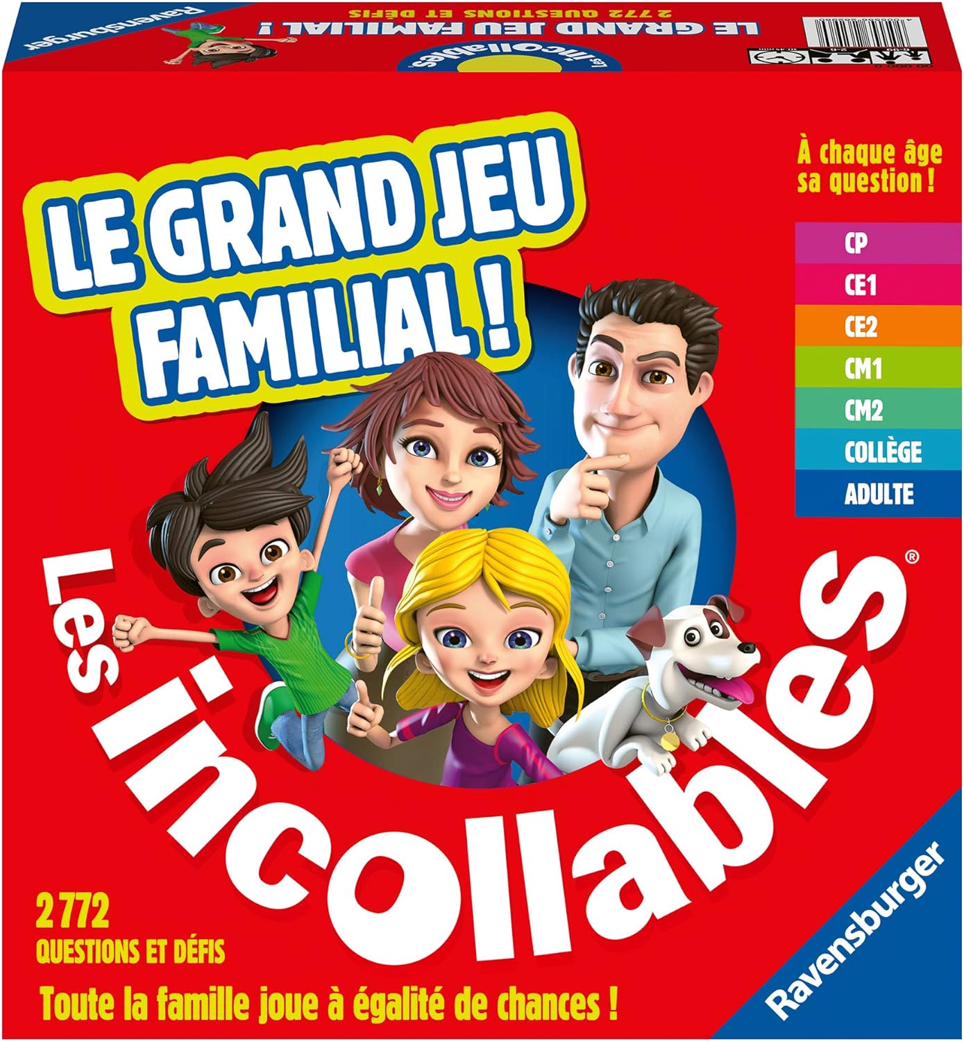 Ravensburger - Le Grand Jeu Familial des Incollables - Jeu de Quiz - Questions-Réponses Entre Amis ou en Famille - 7 Niveaux du CP à Adulte - Mixte - Version Française - 26296 - Image 1