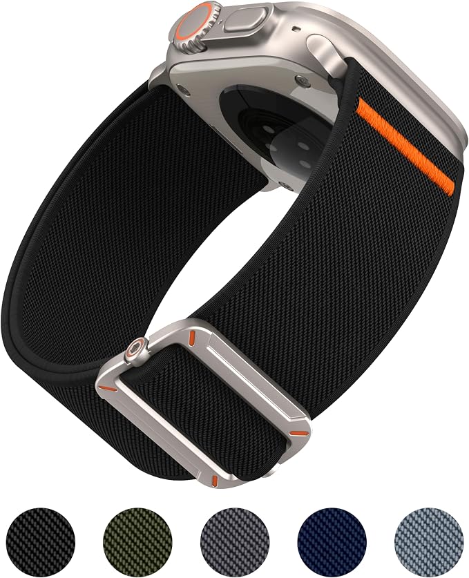 Higgs Nylon Bands Compatible with Apple Watch Band 44 mm 46 mm 45 mm 42 mm Ultra 3/2/1 49mm Men,Adjustable Elastic Nylon Sport for iWatch Series 11 10 9 SE/2 8 7 6 5 4 3 2 1 - Image 1