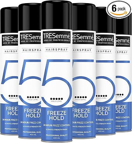 TRESemmé Freeze Hold Hair Spray - 24 Hour Frizz Control, Extra Strong Hold & No Sticky Residue or Stiffness - Long Lasting Styling Moisture Resistant for Smooth Hairstyles - Image 1