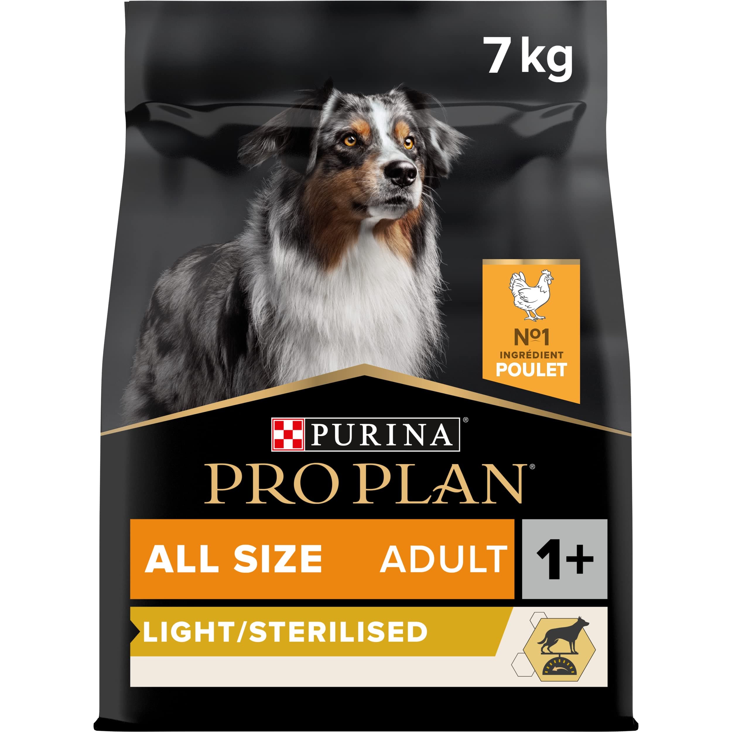PURINA PRO PLAN | Light/Sterilized | Adult Dog | All Sizes | Protein Dry Food | Chicken | Promotes Weight Management | Bag | 7 kg