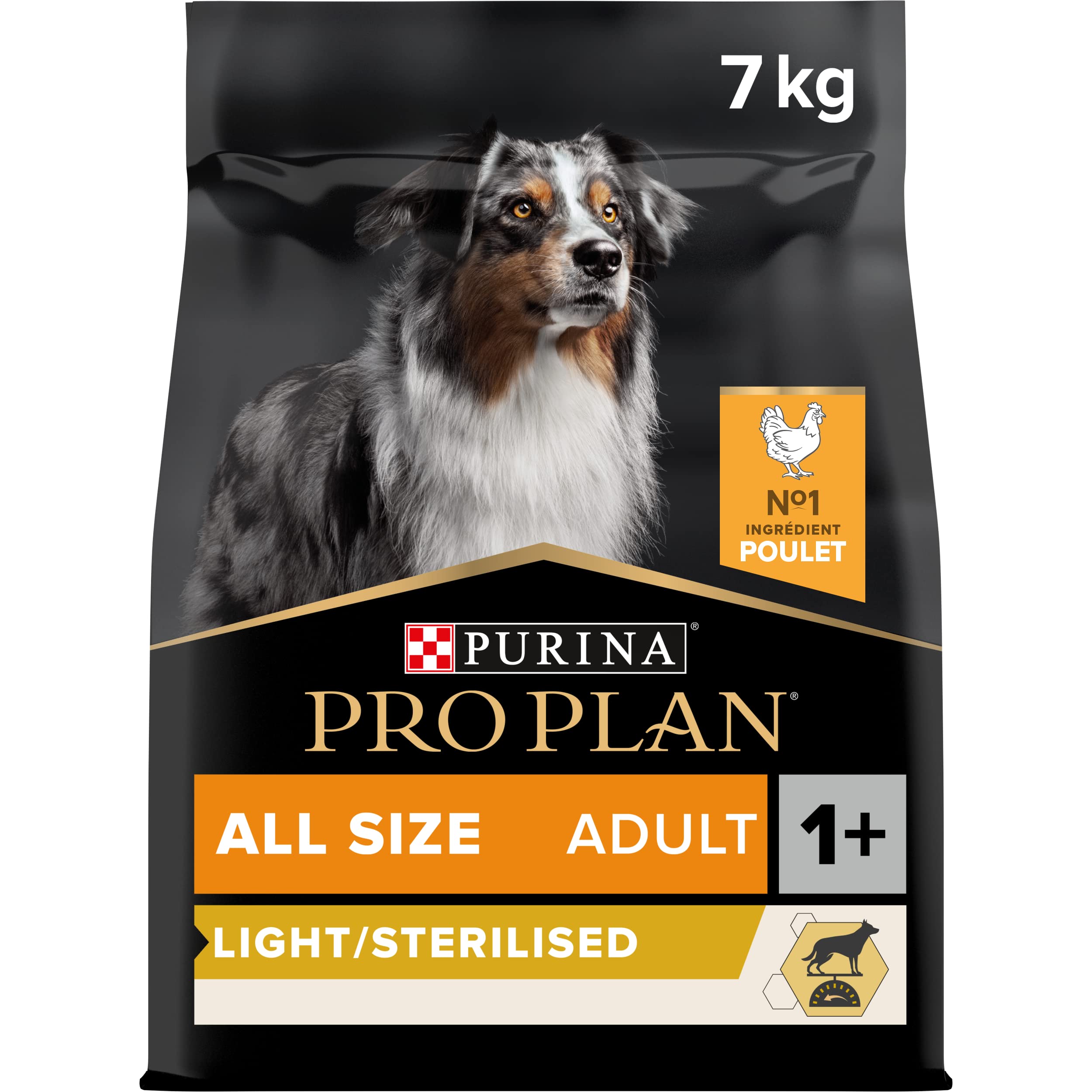 PURINA PRO PLAN | Light/Sterilized | Adult Dog | All Sizes | Protein Dry Food | Chicken | Promotes Weight Management | Bag | 7 kg - Image 1