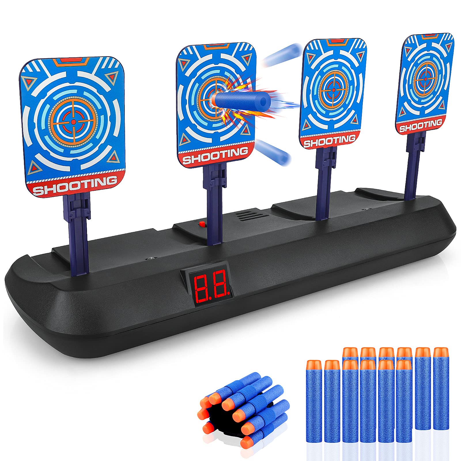 Electronic Nerf Target, Teenage Boy Gift 3-10 Years, Automatic Sports Shooting Target Game with Sound Effect, 20 Darts for Nerf Gun Toy Children Birthday Christmas Easter Gifts - Image 1