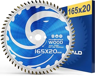 FALKENWALD® Lame scie circulaire 165 x 20 mm avec 60 dents en carbure pour bois (WOOD) – Lames de scie circulaire 165 mm compatible Bosch Makita - Image 1