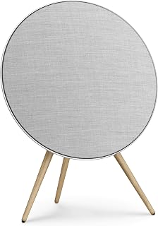 Bang & Olufsen Beosound A9 (5e génération) – Enceinte wifi et bluetooth pour la maison, enceinte sur pied puissante au son immersif, design iconique avec pieds en chêne pour le salon-Natural Aluminium - Image 1