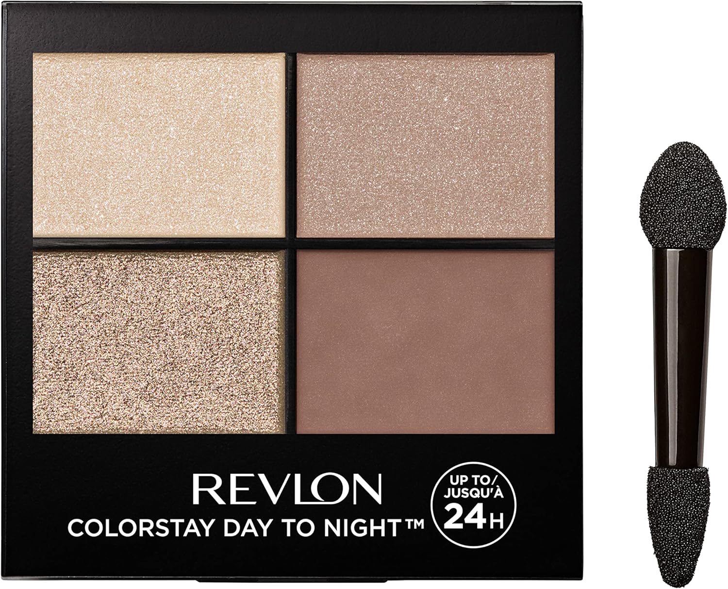 Revlon Colorstay, Ombre à paupières, Palette Maquillage Yeux Quatuor Longue Tenue 16H, Fard à Paupières Paillette - N500 Addictive, 4,8 g - Image 1
