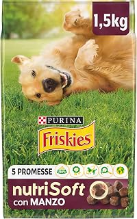 PURINA FRISKIES Nutri Soft 5 Promesses Croquettes pour Chiens Adultes avec Boeuf 6 Sacs de 1,5 kg - Image 1