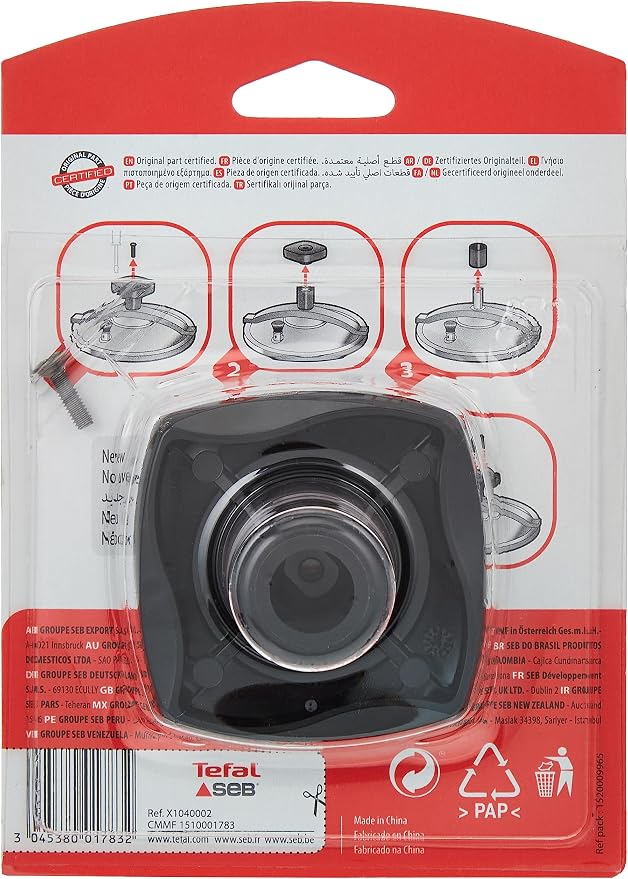 Seb Pressure Cooker Clamping Knob Compatible with Pressure Cookers Genuine Stainless Steel Induction Accessory Black X1040002, N/C - Image 1