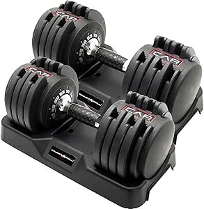 CAP Barbell Pair of 50kg Adjustable Dumbbells with Full Rotating Handle, Chrome Honeycomb and Black Handle - Image 1